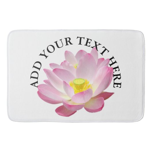 Nur ein Lotus Blossom + Ihr Text & Ideen Badematte (Vorderseite)