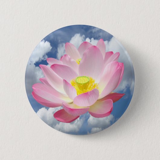 Nur ein Lotus Blossom + Ihr Text & Ideen Button (Vorderseite)