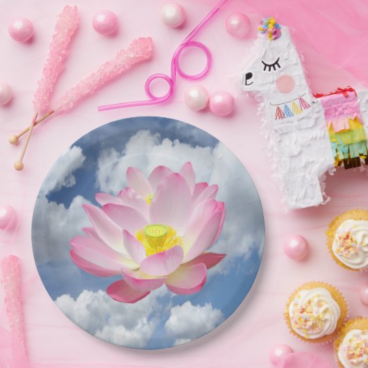 Nur ein Lotus Blossom + Ihr Text & Ideen Pappteller (Party)