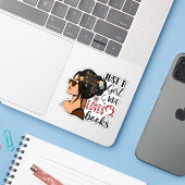NUR EIN MÄDCHEN, buchen Sie Lover Floral Books Rea Aufkleber (Laptop mit iPhone)