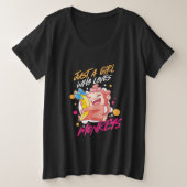 Nur ein Mädchen, das Affen Liebe Große Größe T-Shirt (Design vorne)