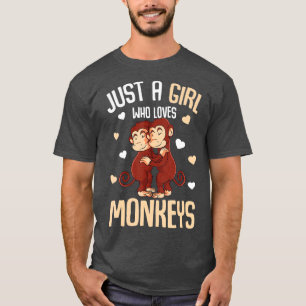 Nur ein Mädchen, das Affen Liebe Kinder Affe T-Shirt