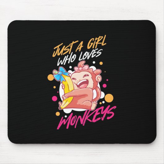 Nur ein Mädchen, das Affen Liebe Mousepad (Vorne)