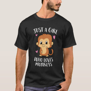 Nur ein Mädchen, das Affen Liebe Niedlichen Affen T-Shirt