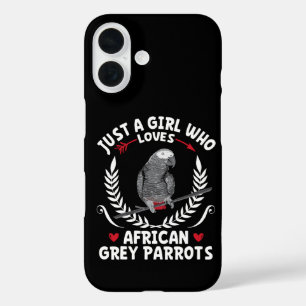 Nur ein Mädchen, das afrikanische Graupapageien lu iPhone 16 Hülle