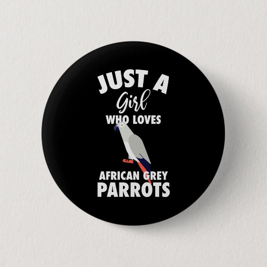Nur ein Mädchen, das Afrikanischen Grau Papagei Li Button (Vorderseite)