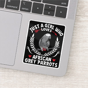 Nur ein Mädchen, das Afrikanisches Grau Parrots Fu Aufkleber