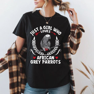 Nur ein Mädchen, das Afrikanisches Grau Parrots Fu T-Shirt