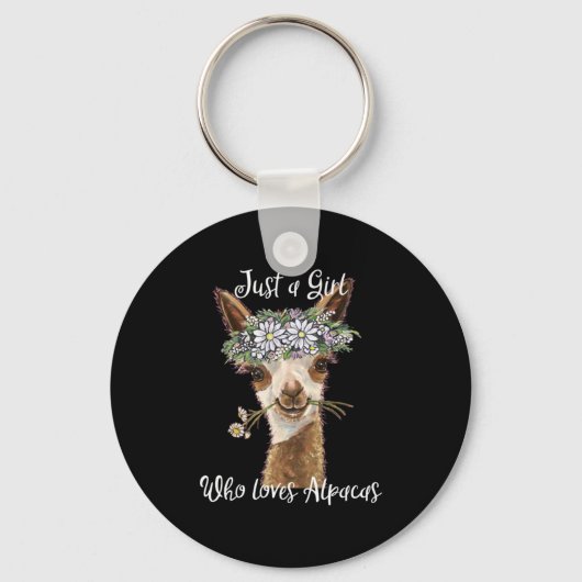 Nur ein Mädchen, das Alpacas Lieben Schlüsselanhänger (Vorderseite)
