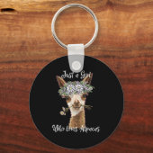 Nur ein Mädchen, das Alpacas Lieben Schlüsselanhänger (Vorderseite)