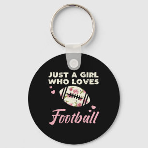 Nur ein Mädchen, das American Football-Blumen Gi l Schlüsselanhänger