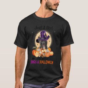 Nur ein Mädchen, das amerikanische Akita und Hallo T-Shirt