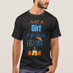 Nur ein Mädchen, das Angeln liebt, Klassischer Ang T-Shirt