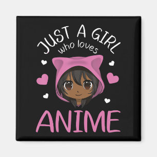 Nur ein Mädchen, das Anime African American Girls Magnet