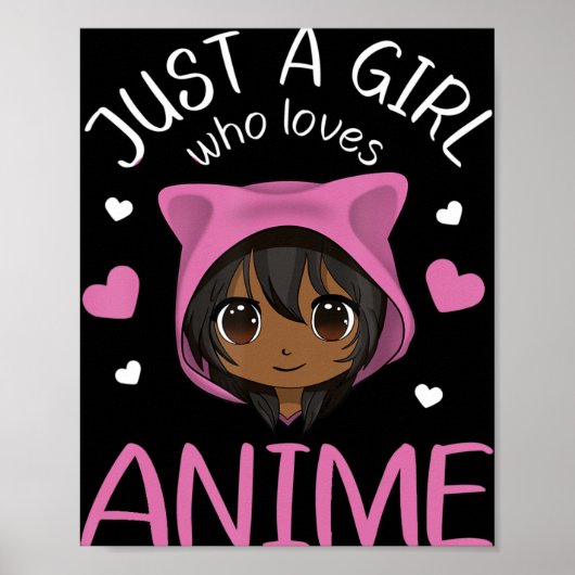 Nur ein Mädchen, das Anime African American Girls Poster (Vorne)