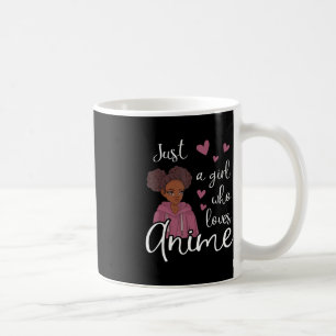 Nur ein Mädchen, das Anime-Afroamerikaner Liebe Kaffeetasse