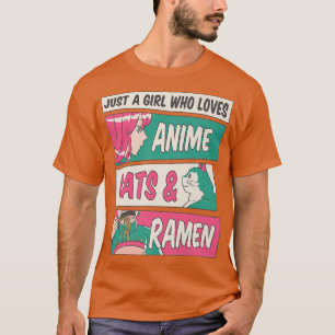 Nur ein Mädchen, das Anime Cats Ramen Gamers Japa T-Shirt