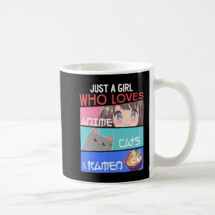 Nur ein Mädchen, das Anime Cats Ramen Lover Kawai  Kaffeetasse