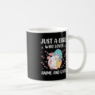 Nur ein Mädchen, das Anime Liebe und Katzen Niedli Kaffeetasse