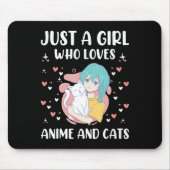 Nur ein Mädchen, das Anime Liebe und Katzen Niedli Mousepad (Vorne)