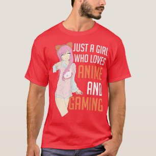 Nur ein Mädchen, das Anime Liebe und Kawaii spiele T-Shirt