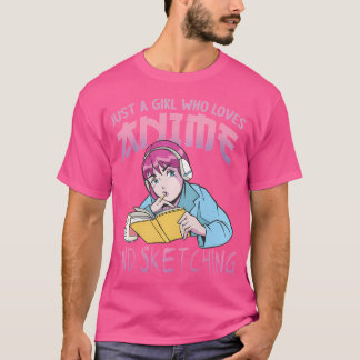 Nur ein Mädchen, das Anime Liebe und Shirt skizzie