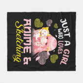 Nur ein Mädchen, das Anime Liebe und Zeichne Fleecedecke (Vorderseite (Horizontal))