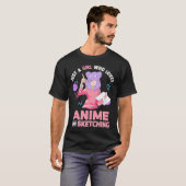 Nur ein Mädchen, das Anime Liebe und Zeichne T-Shirt (Vorne ganz)