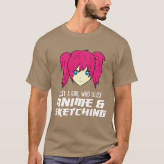 Nur ein Mädchen, das Anime Lieben und Funny maskie T-Shirt