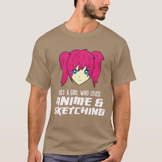 Nur ein Mädchen, das Anime Lieben und Funny maskie T-Shirt (Vorderseite)