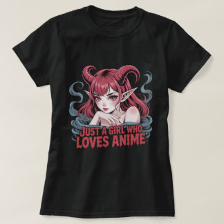 Nur Ein Mädchen Das Anime Liebt Dämon Mädchen Goth T-Shirt