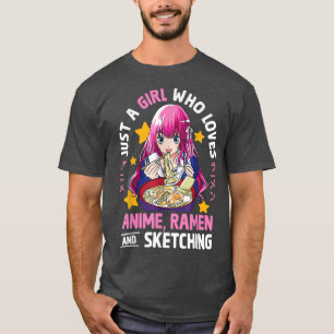 Nur ein Mädchen, das Anime-Ramen Liebe und das Ski T-Shirt