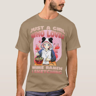 Nur ein Mädchen, das Anime-Ramen Liebe und eine T-Shirt