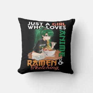 Nur ein Mädchen, das Anime-Ramen Liebe und Gi skiz Kissen