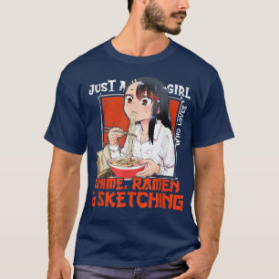 Nur ein Mädchen, das Anime-Ramen Liebe und Gi skiz T-Shirt