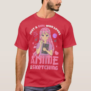 Nur ein Mädchen, das Anime-Ramen Liebe und Gi skiz T-Shirt