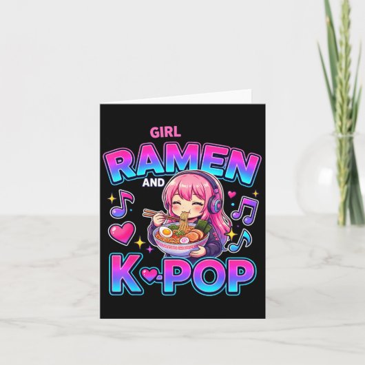 Nur ein Mädchen, das Anime-Ramen und K-Pop liebt Karte (Vorderseite)