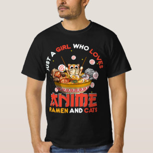 Nur ein Mädchen, das Anime Ramen und Katzen Kawaii T-Shirt