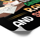 Nur ein Mädchen, das Anime-Ramen und Sketching-Ja Poster (Ecke)