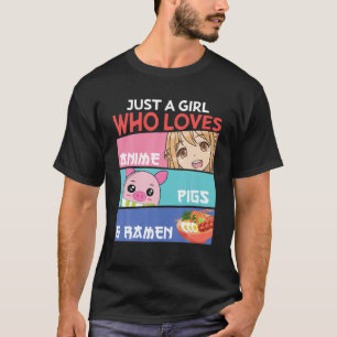 Nur ein Mädchen, das Anime-Schweine Liebe T-Shirt