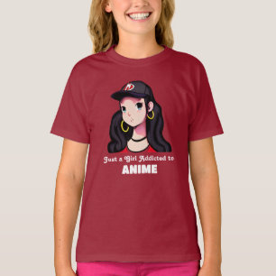 Nur ein Mädchen, das Anime süchtig ist   Rot und S T-Shirt