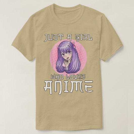 Nur ein Mädchen, das Anime Teen Girl Anime T-Shir T-Shirt (Design vorne)