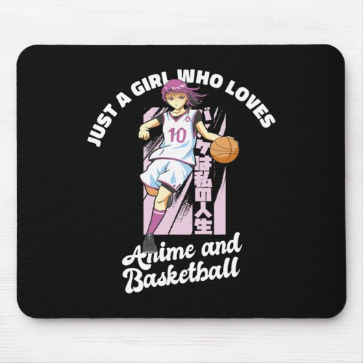 Nur ein Mädchen, das Anime und Basketball Merch B Mousepad (Vorne)