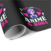 Nur ein Mädchen, das Anime und Boba Liebe Geschenkpapier (Rolleneckpunkt)