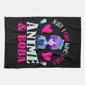 Nur ein Mädchen, das Anime und Boba Liebe Geschirrtuch (Horizontal)