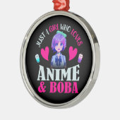 Nur ein Mädchen, das Anime und Boba Liebe Ornament Aus Metall (Links)