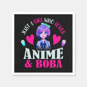 Nur ein Mädchen, das Anime und Boba Liebe Serviette