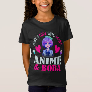 Nur ein Mädchen, das Anime und Boba T - Shirt Lieb