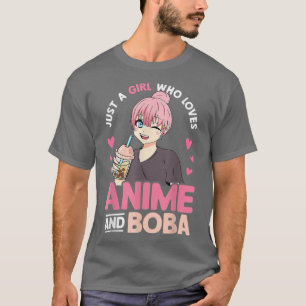 Nur ein Mädchen, das Anime und Boba Tea Lieben Lov T-Shirt