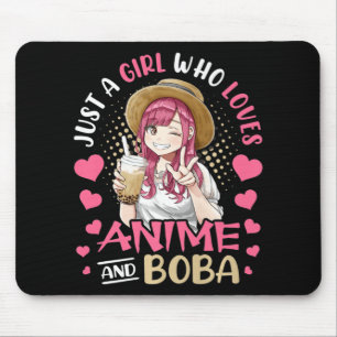 Nur ein Mädchen, das Anime und Boba Teegeschenke L Mousepad